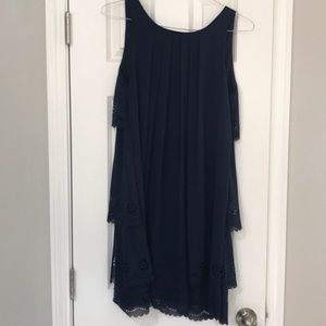Jessica Simpson sz 10 navy blue ruffle back dress